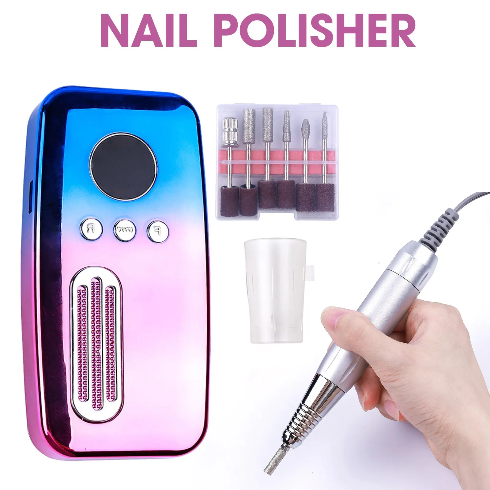 

35000RPM Electric Nail Drill Machine Pedicure Manicure Drill Set Milling Cutters Set Nail File Nail Salon Tool