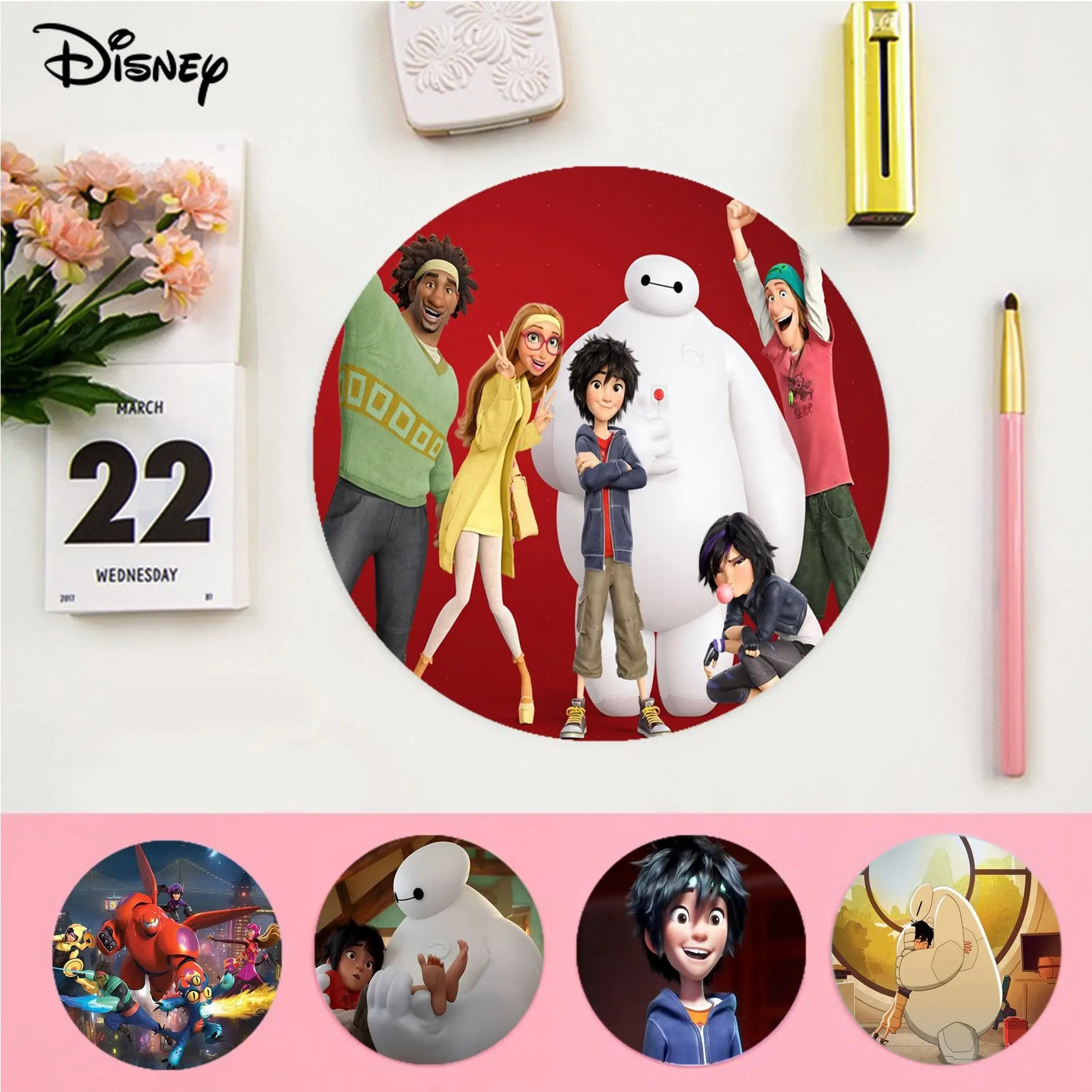 

Disney Big Hero 6 Mousepad Anti-Slip Round Big Promotion Table Mat Student Computer Keyboard Pad Games Pad For PC Mouse Carpet