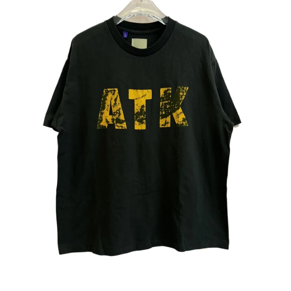 NIGO Мужская потертая винтажная футболка с короткими рукавами и выцветшим принтом