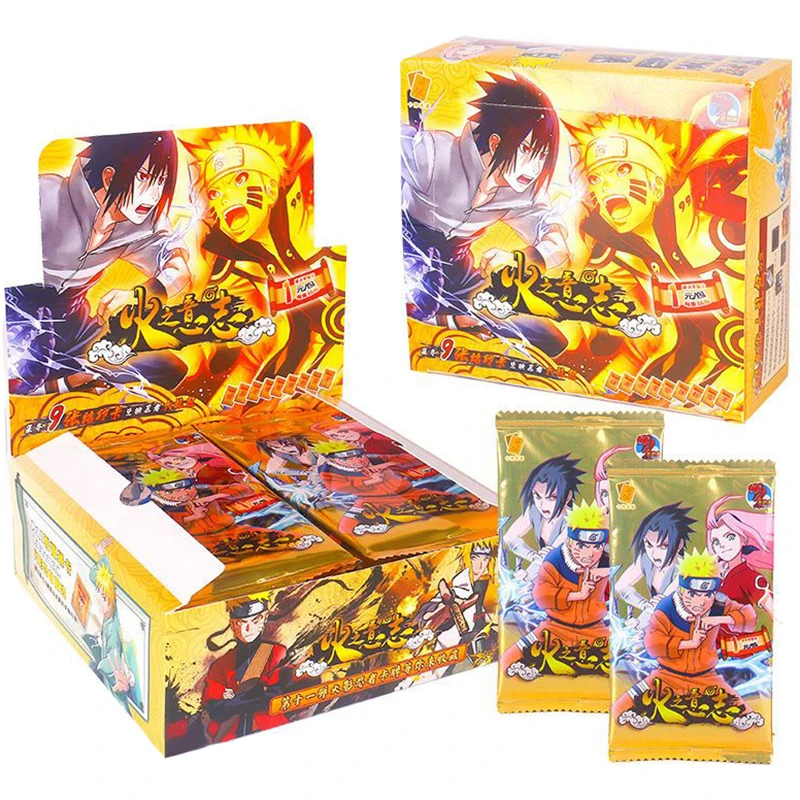 Оригинальные Карты Аниме Наруто 5/25/50/100/180 шт. ниндзя мир удзумаки Саске коллекционные карты игрушки для детей Рождественский подарок