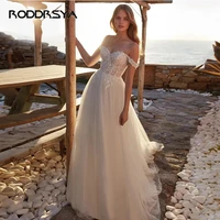 boho soft tulle off shoulder wedding dress open back a line beach bridal gown for women sweetheart custom made vestido de novia