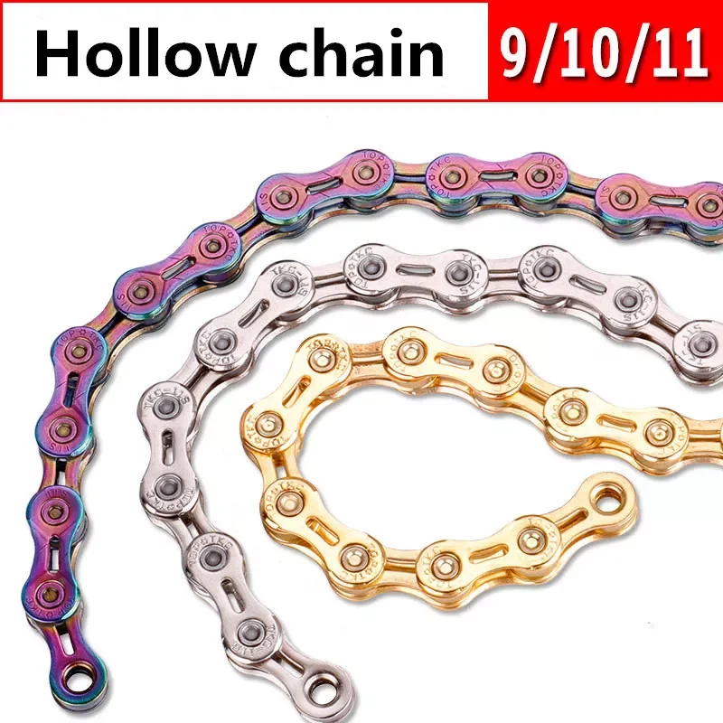 

Велосипедная цепь 9 10 11 s, ажурная цепь для горного велосипеда, скорость 9/10/11, свободное колесо, Легкая Цепь для соревнований