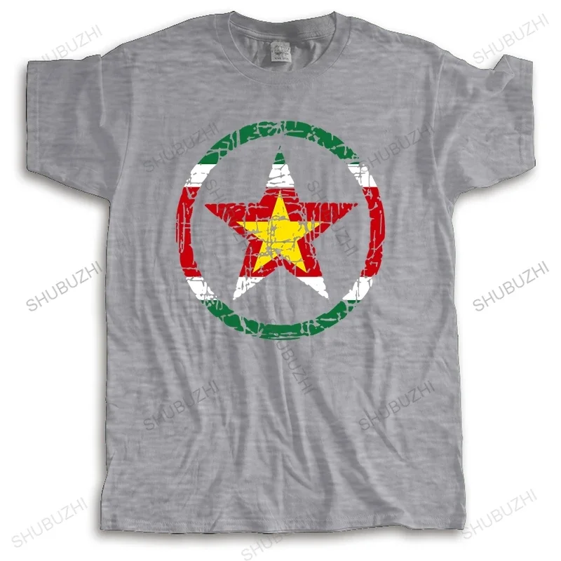 Мужская хлопковая футболка Shubuzhi Stern Liebe Herz Heimat Suriname