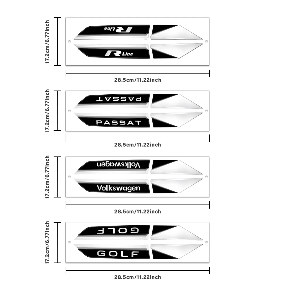 Car Styling ABS Metal Logo Błotnik Boczny Emblemat Naklejka Dekoracja Do Volkswagen R Line Golf 4 5 6 7 8 7.5 Passat B5 B6 B7