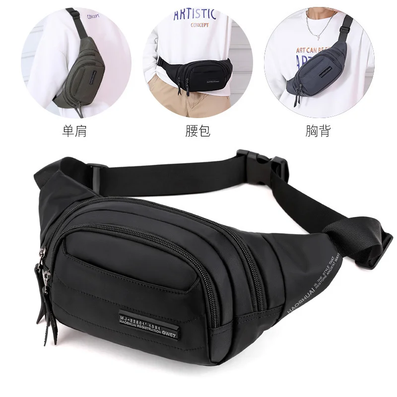 New fashion men's waist bag outdoor travel chest bag Oxford cloth single shoulder diagonal bag
