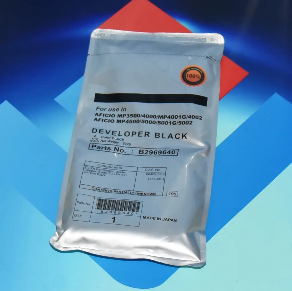 

Высококачественная искусственная кожа B2969640, черный разработчик 500g для Ricoh Aficio MP 3500 4000 4001 4002 4500 5000 SP 5001 MP 5002