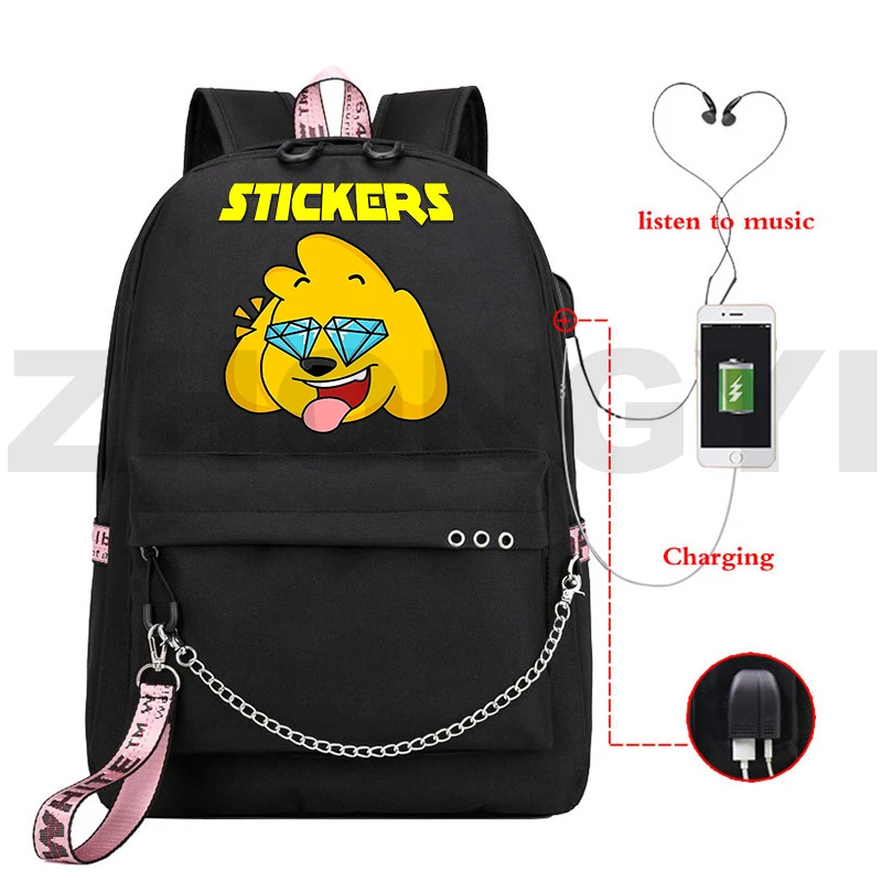 

2022 New Mikecrack Backpack USB Charging Anti-theft Los Compas Game Mochila Cool Cartoon Compadretes Travel Canvas Back Pack Men