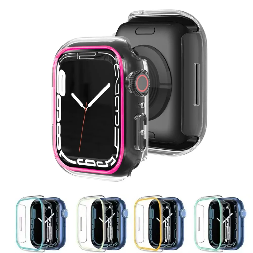 Фото Флуоресцентный полый чехол для Apple Watch Case 49 мм 45 44 41 40 38 46 42 мм без защитной пленки для экрана iWatch 11 10 9 8 7 6 5 4 SE №1