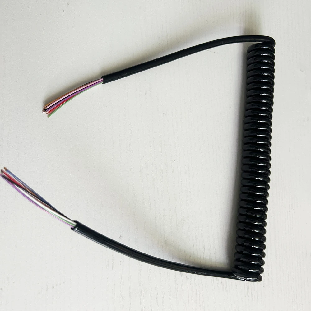 

6-жильный спиральный пружинный удлинитель, электрический кабель, 0,2 квадрата, 24 AWG, шнур высокой мощности, 1 шт./лот, необработанный провод 2,5 м