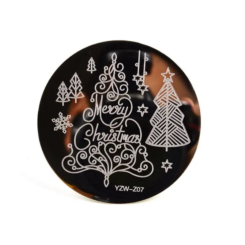 

Nail Art Printing Stamping Plates Nail Template Polish Rectangle Round Nail Tools Steel Plate Christmas Nail Art Template