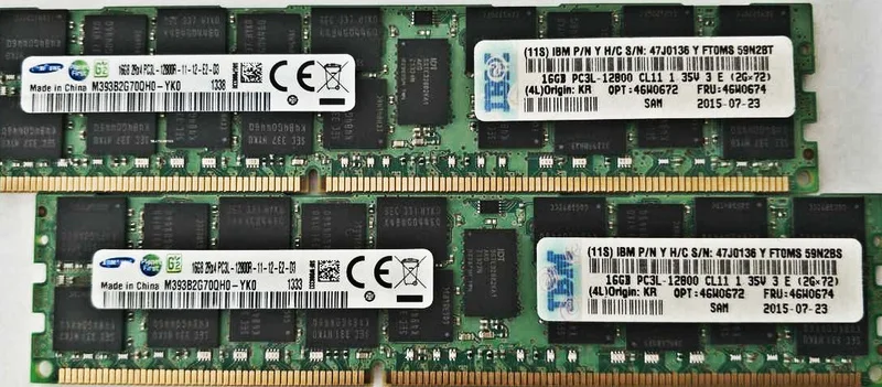 

RAM 46W0672 46W0674 47J0226 Boxed Memory 16G PC3L-12800R 1600 REG 1PCS