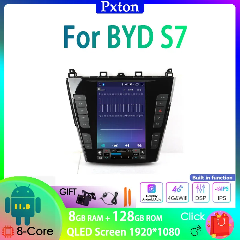 

Android 11.0 Car Radio Stereo Tesla Style Vertical For BYD S7 13 Inch Carplay DVD Multimedia System GPS Navigation Head Unit