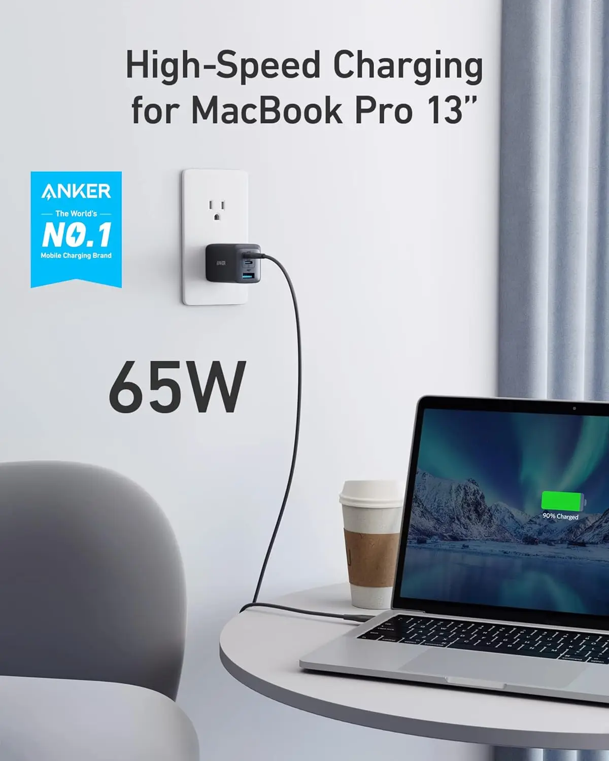 Зарядное устройство Anker с 3-мя USB-портами 65 Вт 735
