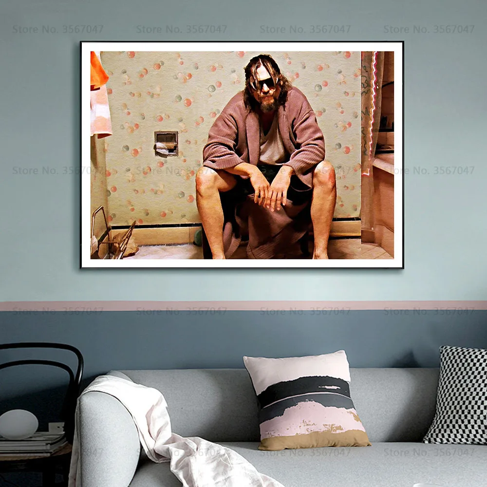 CP217 подарок большой Lebowski Фильм Смешной Персонаж ванной настенная Картина на