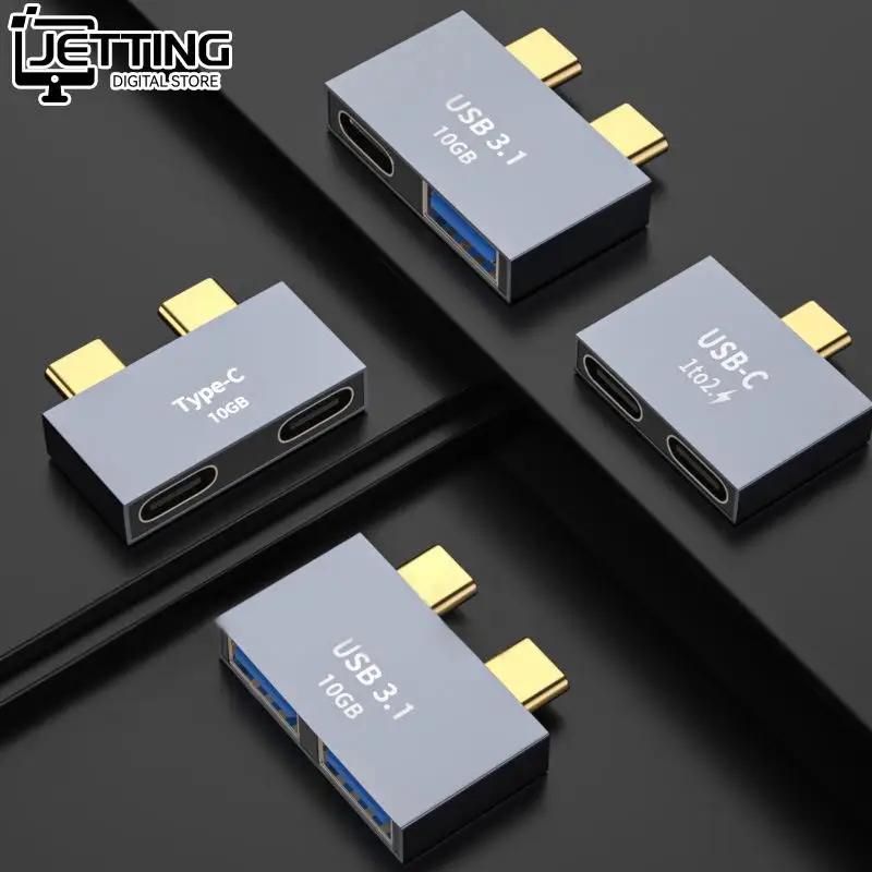 Переходник с Type C на USB 100 Вт, 10 ГБ, двойной адаптер Type C для Macbook Pro, USB 3,1, быстрый преобразователь данных, сплиттер Micro USB C для ноутбуков