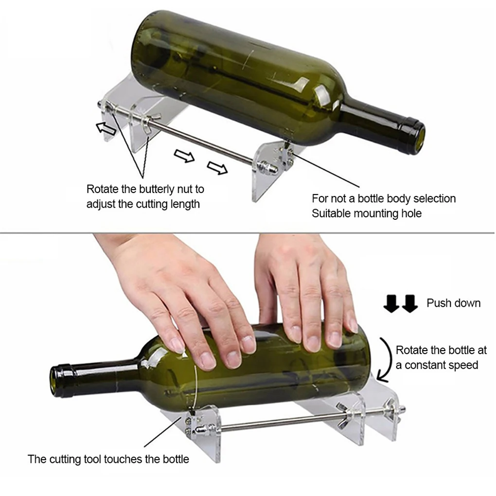 

Glass Bottle Slicer Stainless Steel Adjustable Stand Holder Craft Slicing Tool Wine Bottles Slice Art Supplies Household