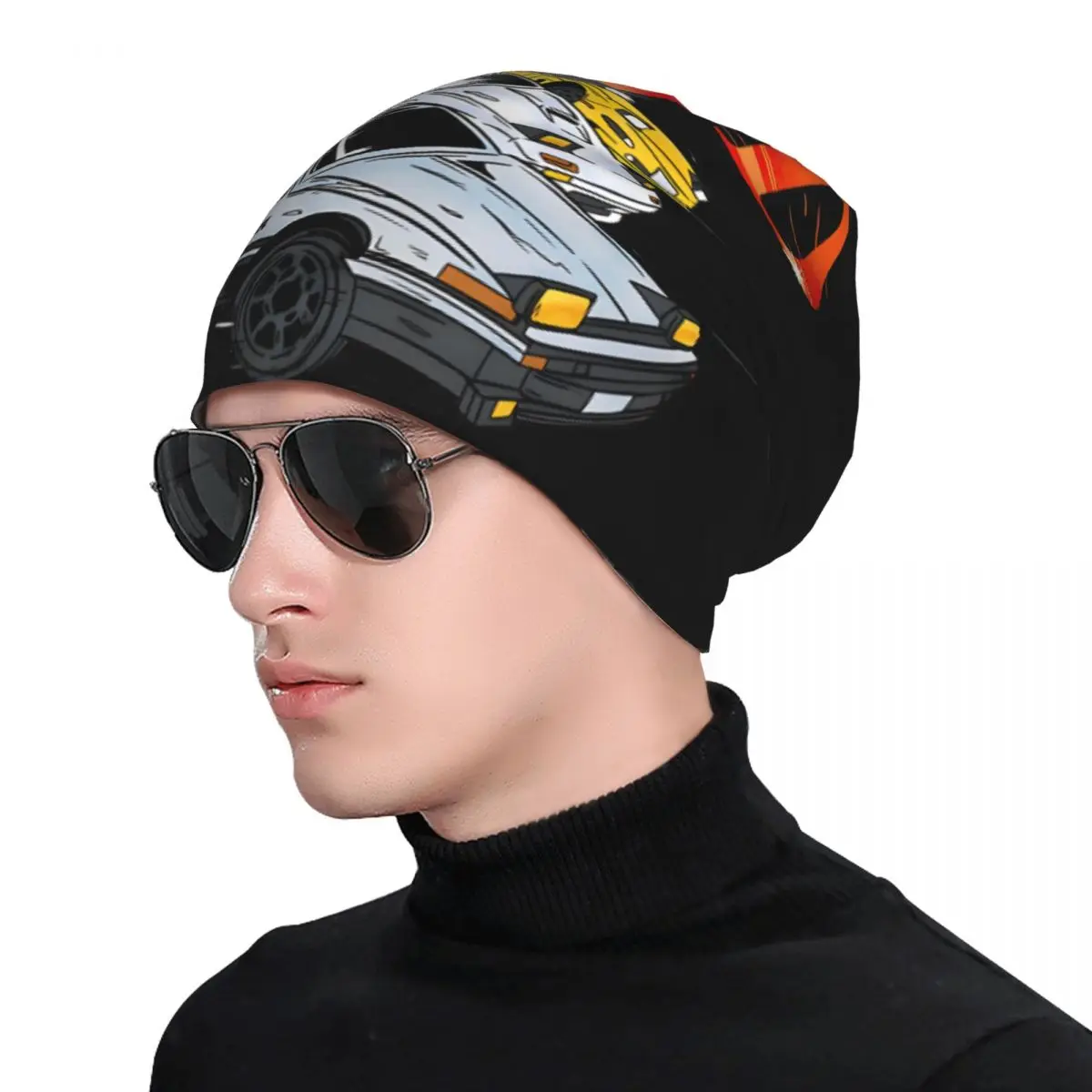 Шапки-бини Initial D шапки-бини с винтажными наклейками тонкая шапка на осень и весну