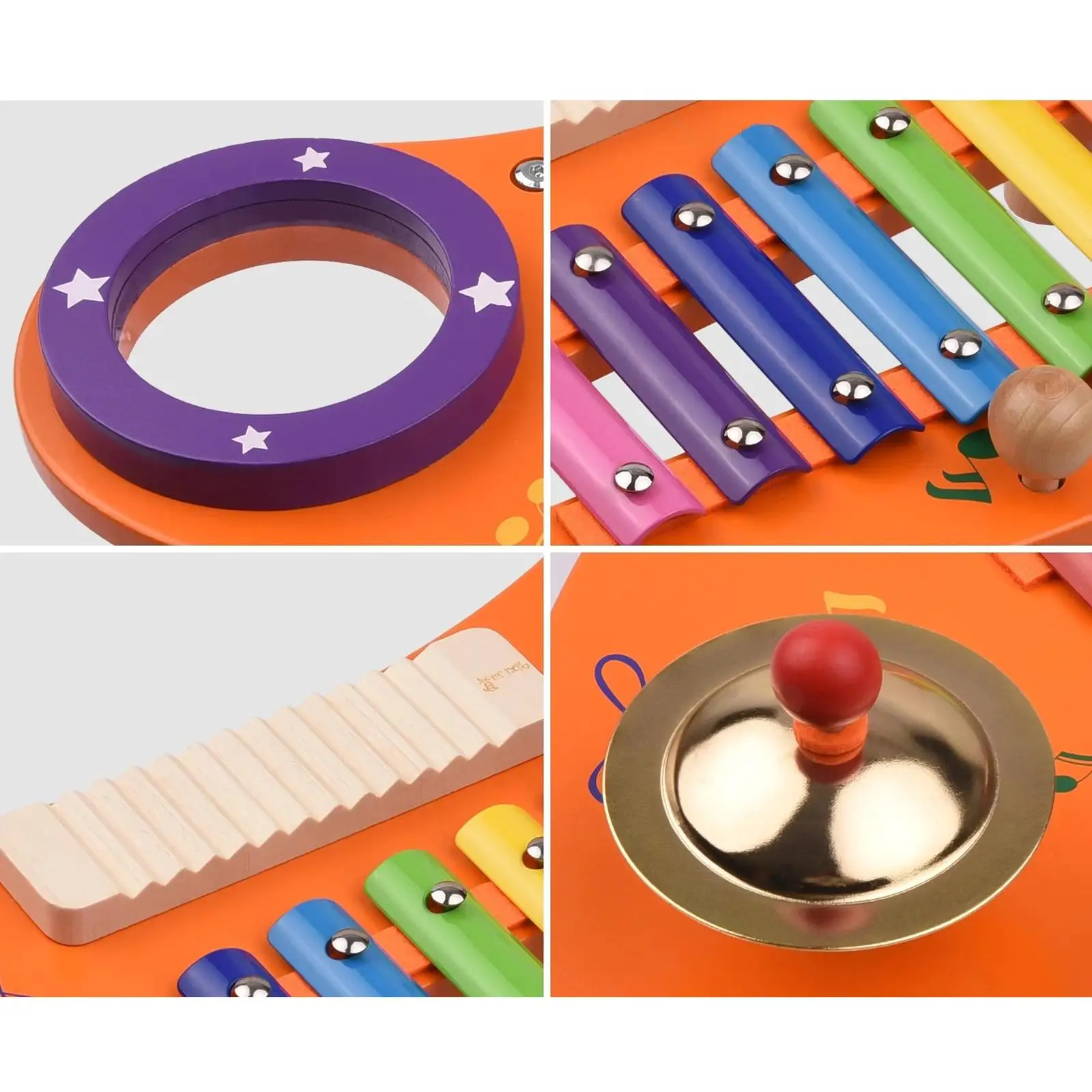 

Набор игрушечных инструментов, обучающие и обучающие игрушки, деревянный ксилофон с барабаном для фестиваля, дня рождения, подарок для маль...