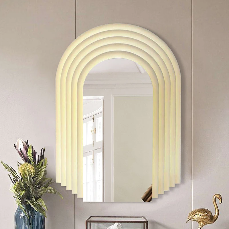 

Aesthetic Vanity Shower Mirror Bathroom Bedroom Mirror Vintage Kawaii Makeup Nordic Espejo Aesthetic Room Decorations DX50JZ