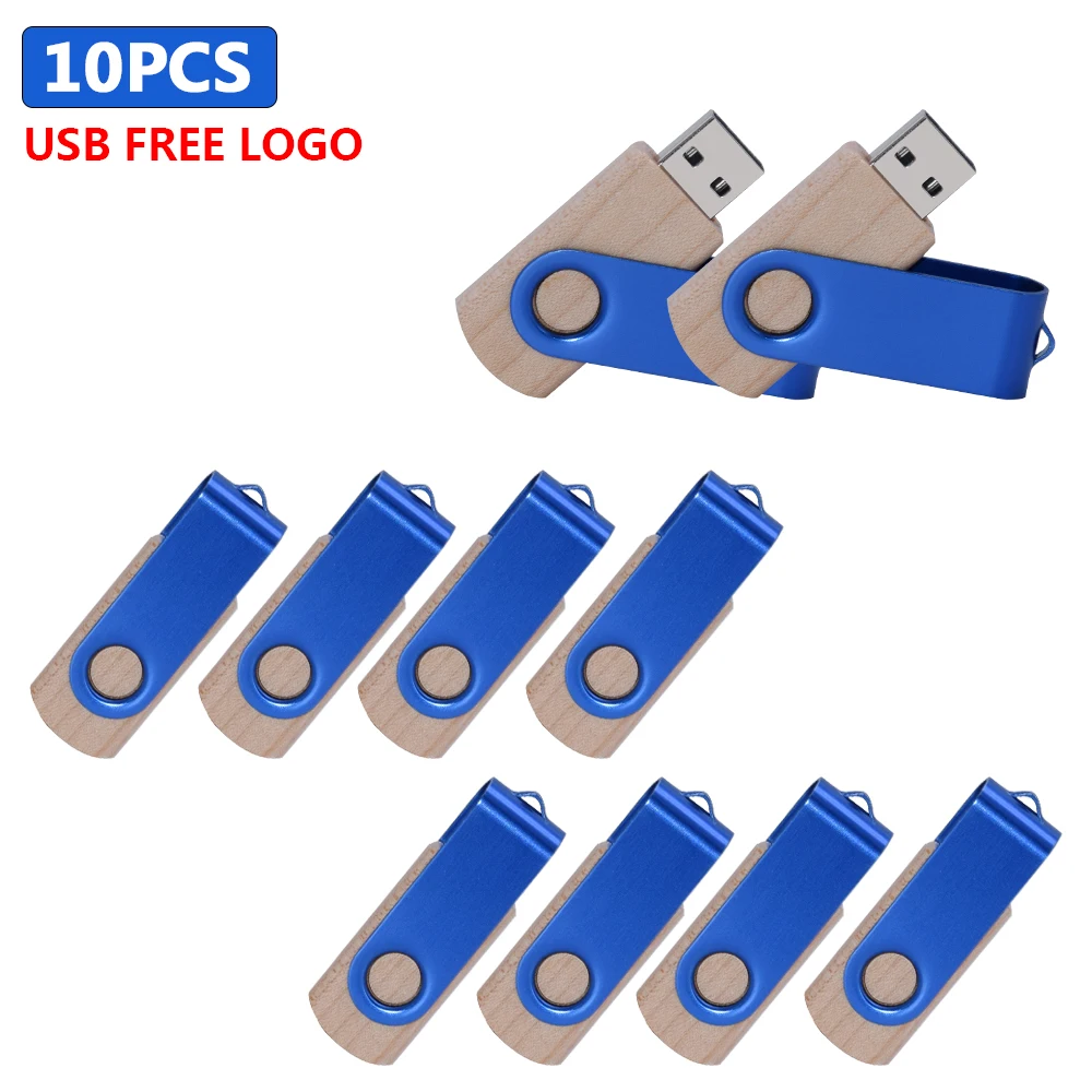

10pcs logo free wood USB Flash Drive Pen Drive 4GB 8GB 16GB 32GB 64GB 128GB USB Stick 2.0 Pendrive for Device For photography