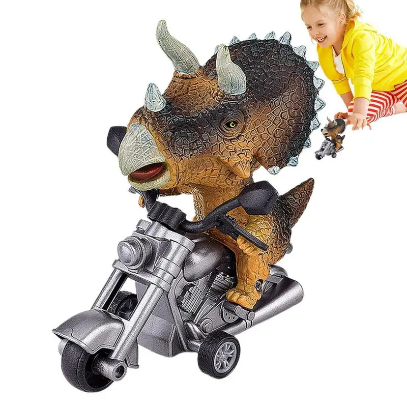 

Dinosaur Rider Toy Dinosaur Riding Motorcycle Toy Friction Powered Motorcycle Game Tyrannosaurus Rex Or Triceratops Dino Toys