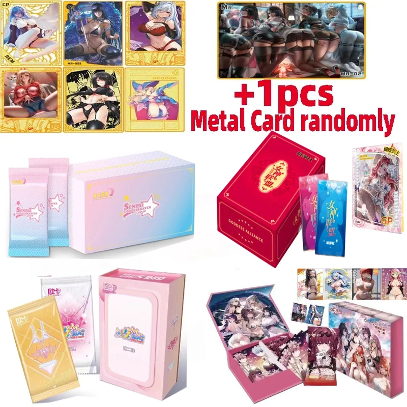 Senpai Goddess Haven Card + Metal Card  Booster Box Collection Girl Party Swimsuit Bikini Anime Game Christmas Children's Toy