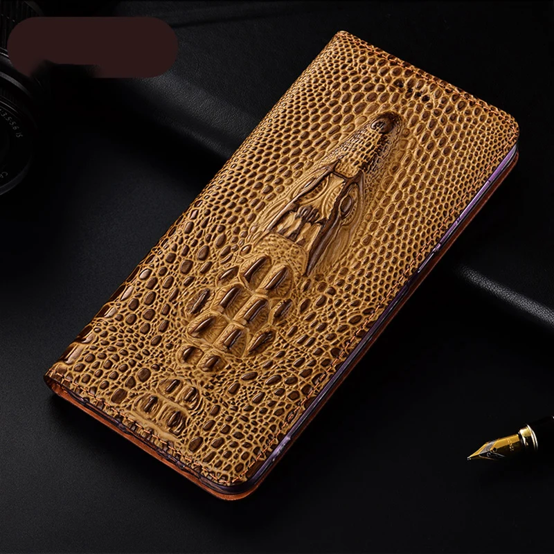 

Crocodile Head Genuine Leather Flip Case For Huawei Nova 3 3i 3e 4 4e 5 5i 5T 5Z 6 7 7i 8 SE 8i 9 Pro Phone Wallet Cover