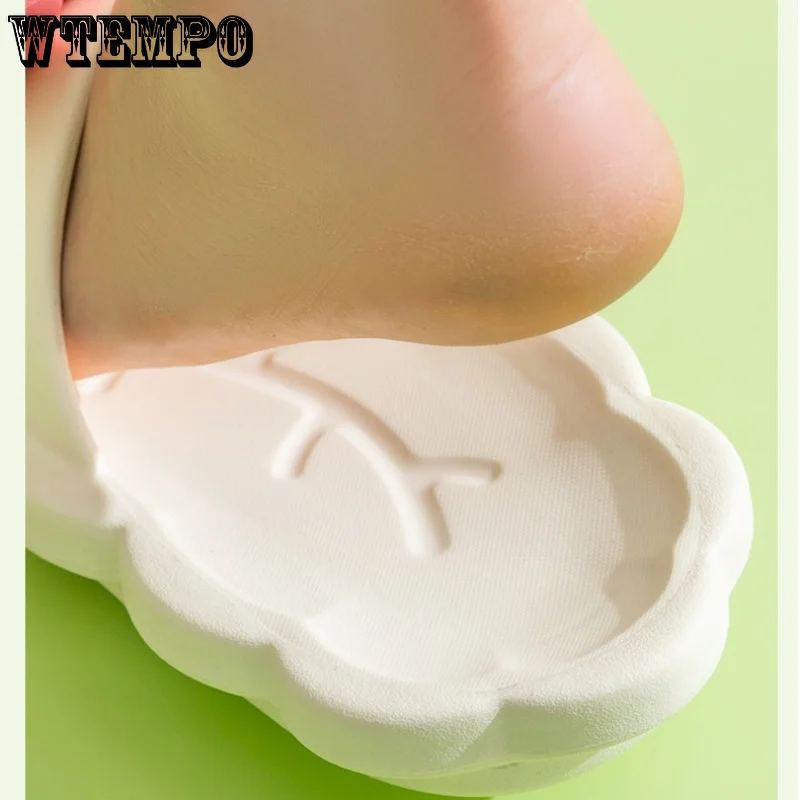 WTEMPO Cute Bow Slippers Lightweight Anti-slip Sandals Female Summer Korean Style Indoor Home Bathroom Soft Shoes Dropshipping