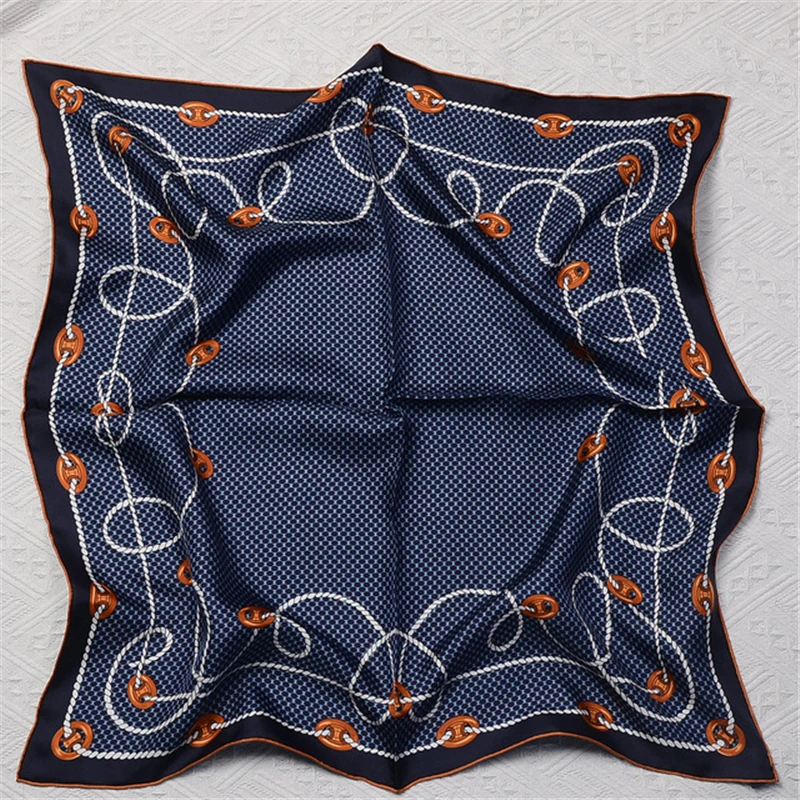 

70CM 100% mulberry silk Scarf For Ladies Fashion Print Square Scarves Wraps Small Head Handkerchief Neck Gaiter Hijabs Kerchief