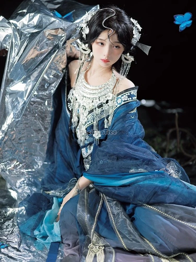 2024 празднование праздника девушки hmongb великолепный набор ханьфу китайский Вей