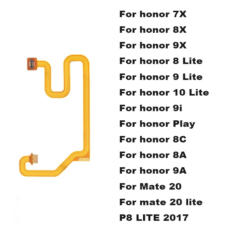 Для Huawei Honor 8A 8C 9A 7C 7X 8X 9X 8 9 9i 7S Mate 20 10 Lite Home Button Fingerprint Touch ID Sensor Connector Flex Cable |