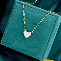 trend 316l stainless steel no fading bead necklace pendant charm chain women light luxury gold choker jewelry wholesale