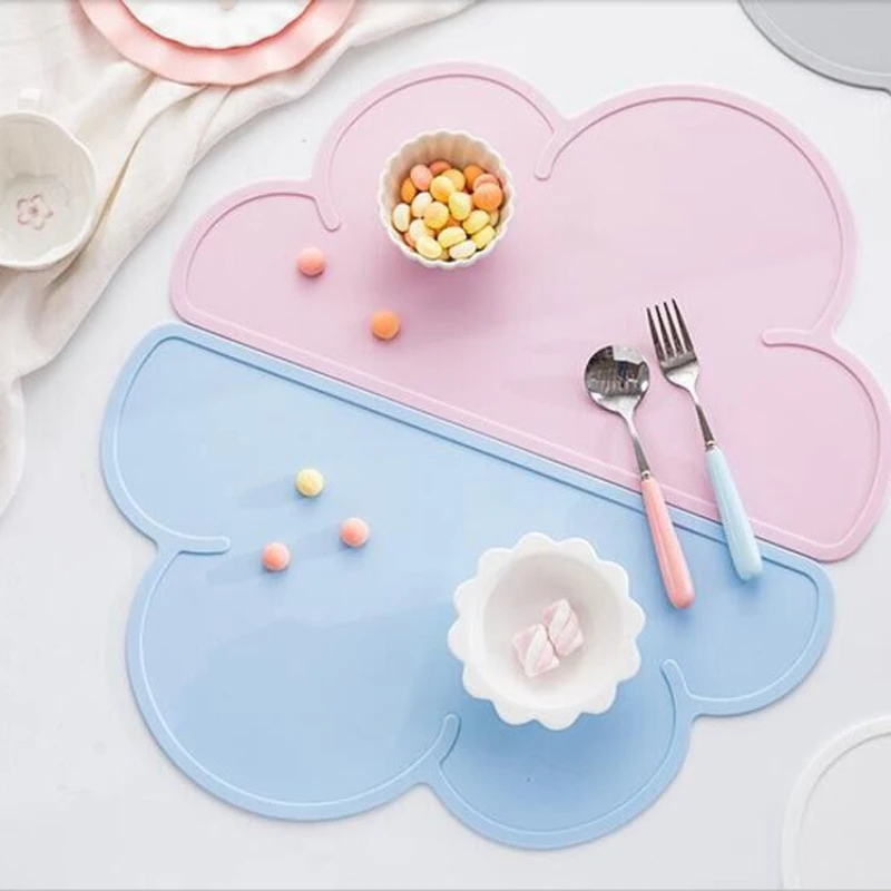 

1pc Silicone Cloud Shape Baby Placemat Portable Placemat for Feeding Dishes Plate Kids Non-slip Plate Mat Children's Tableware