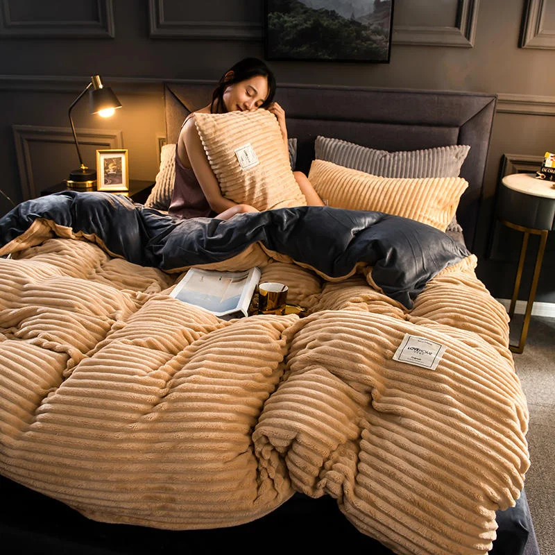 Зимние мягкие теплые Волшебные бархатные пододеяльники зеленого красного