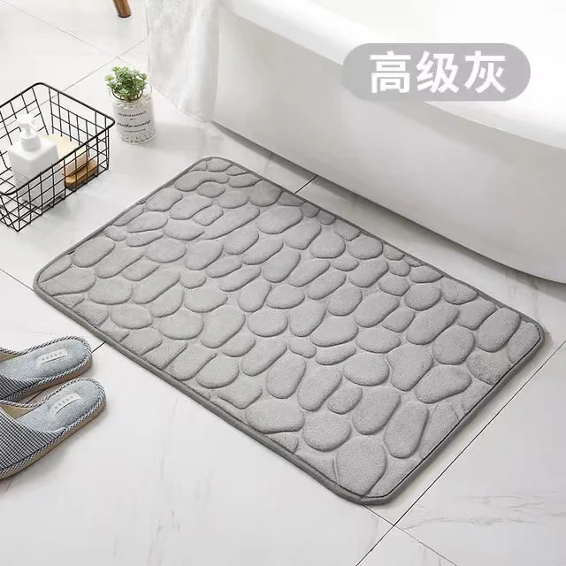 

Super Absorbent Floor Mat Memory Foam Bath Mat Cobblestone Embossed Bathroom Floor Rugs Water Absorbent Non-Slip Carpet