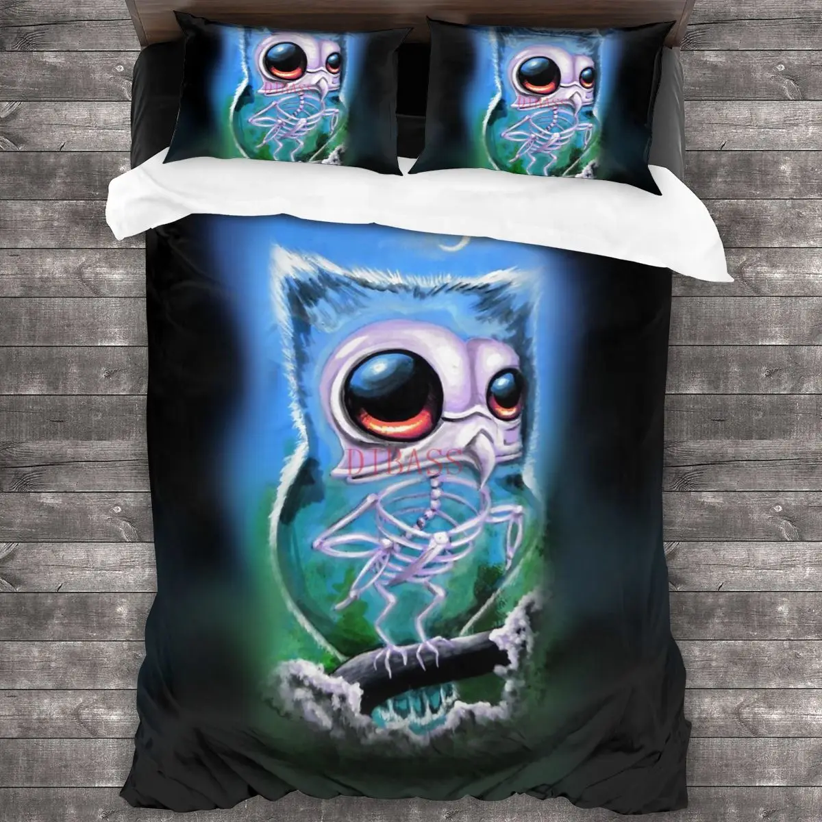 

Skeletonowl Soft Microfiber Comforter Set with 2 Pillowcase, Quilt Cover With Zipper Closure King Size Comforter Cover