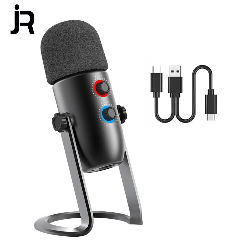 Enlarge USB Microphone Computer Cardioid Condenser PC Gaming Microphone with Noise Cancelling & Reverb,for Streaming,YouTube,Podcasting