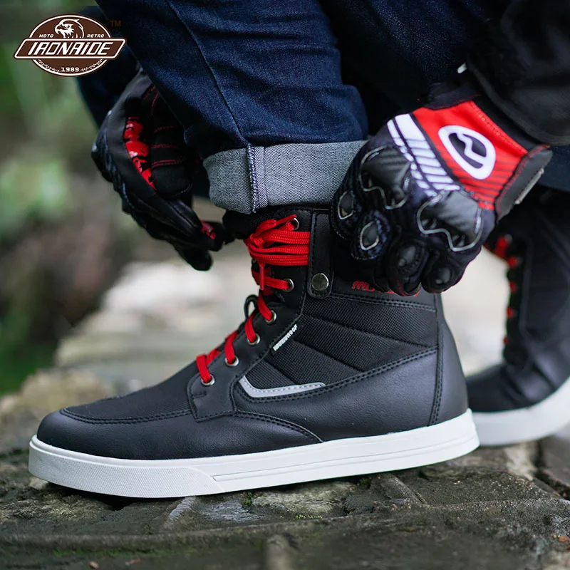 

Men's Motocross Shoes Waterproof Motorcycle Boots Anti-drop Botas Motociclista Non-slipBotas Moto Hombre 39-44 Bota Moto