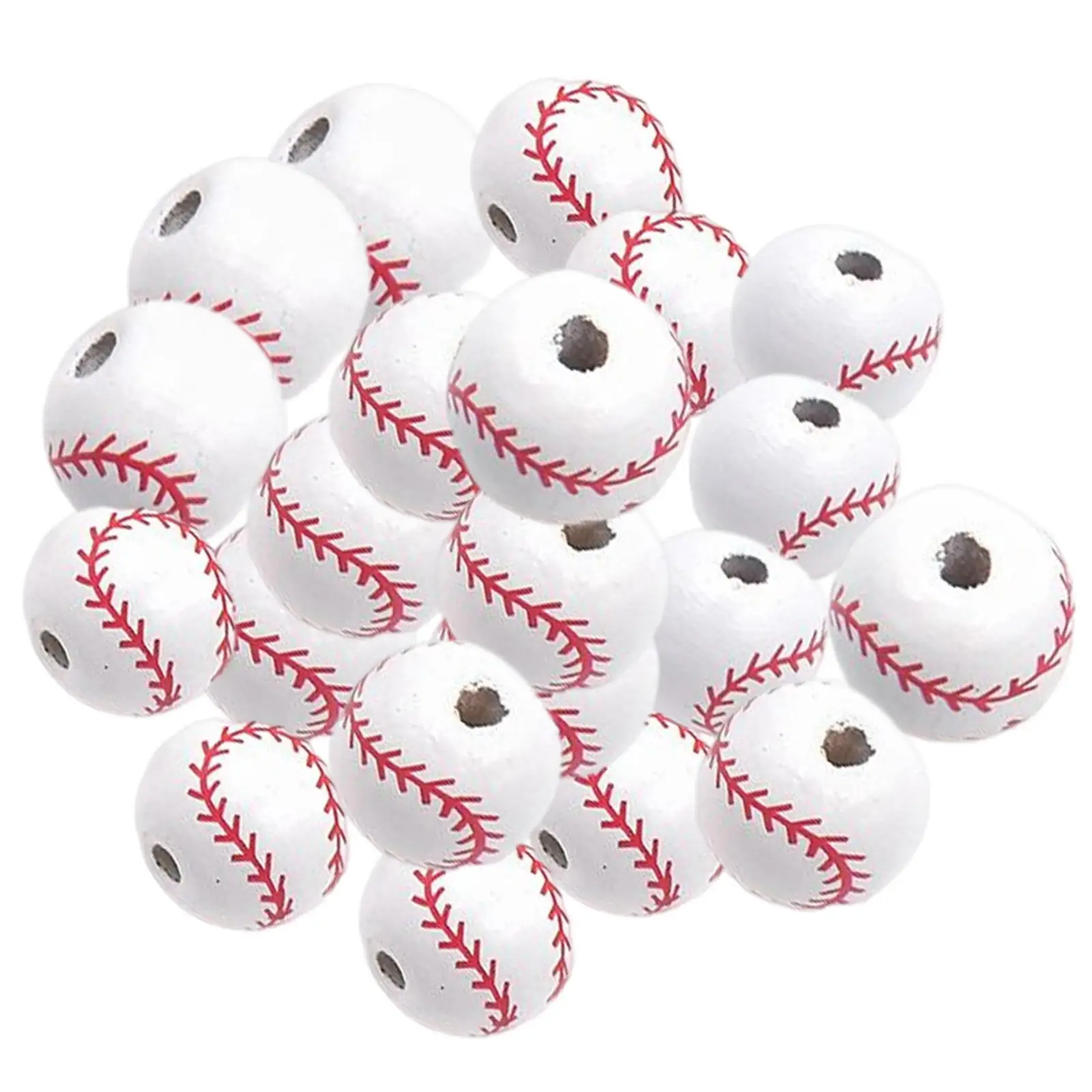 

100 Pieces Wood Round Seed Beads Baseball Modelling 16mm Bracelets Beads for DIY Jewelry Making Birthday Gifts Beading Adults