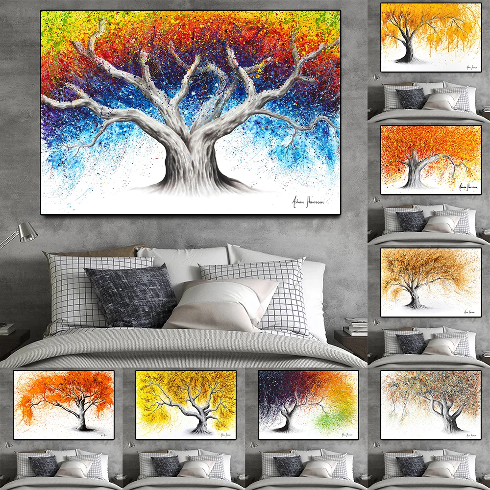 

Gold Abstract Tree Oil Painting Poster and Prints on Canvas Abstract Art Pictures Modern Wall Art Home Living Room Decoration