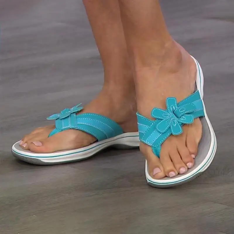

Flip Flops Women Wedges Slippers Solid Color Comfortable Light Casual Shoes Summer Flowers Ladies Flip-Flops Female Slippers
