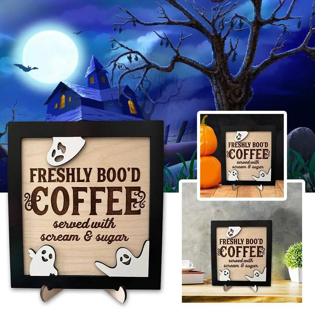 

1/12 Miniature Wooden Cafe Brewhouse Signboard Halloween Christmas Holiday Sign Blackboard Decor