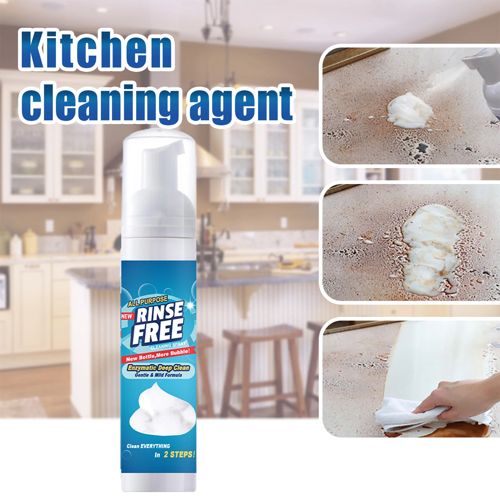 

100ml Kitchen Multi-Purpose Foam Cleaner Rust Remover Cooktop Stain Remover Versatile Dust Remover Effective Grease Cleaner