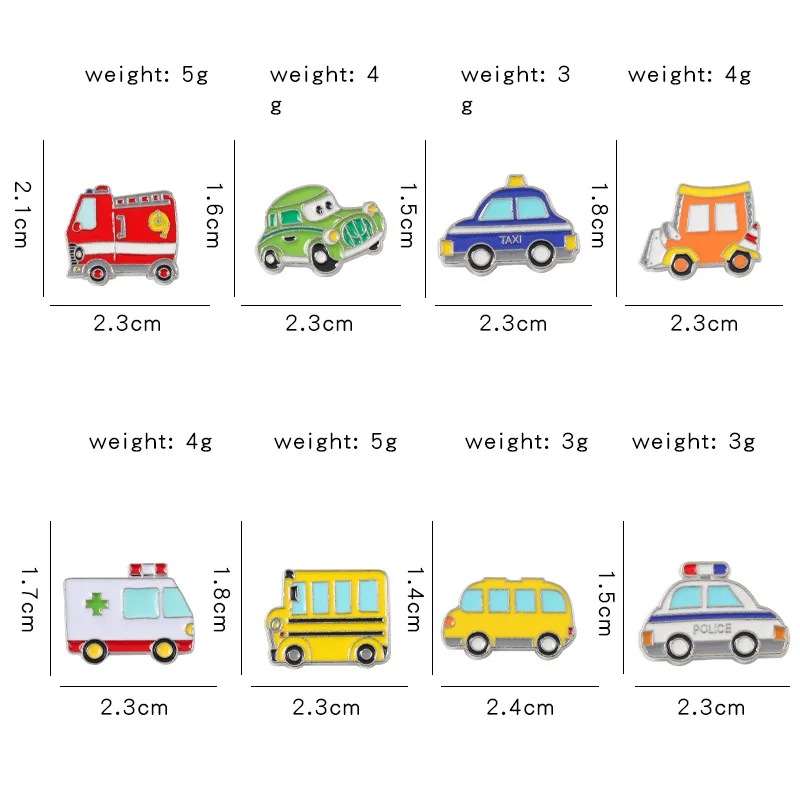 Мультяшный милый автомобиль эмаль PinsTaxi пожарная машина экскаватор забавная