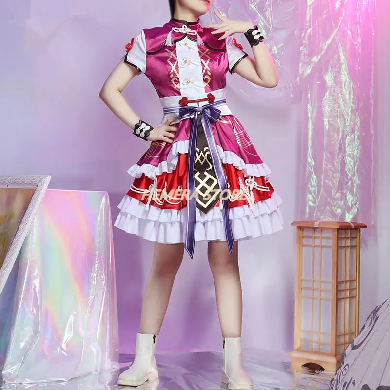 

Game Project Sekai Colorful Stage Akiyama Mizuki Cosplay Costume Women Cute Red Dress Halloween Carnival Uniforms Custom Made