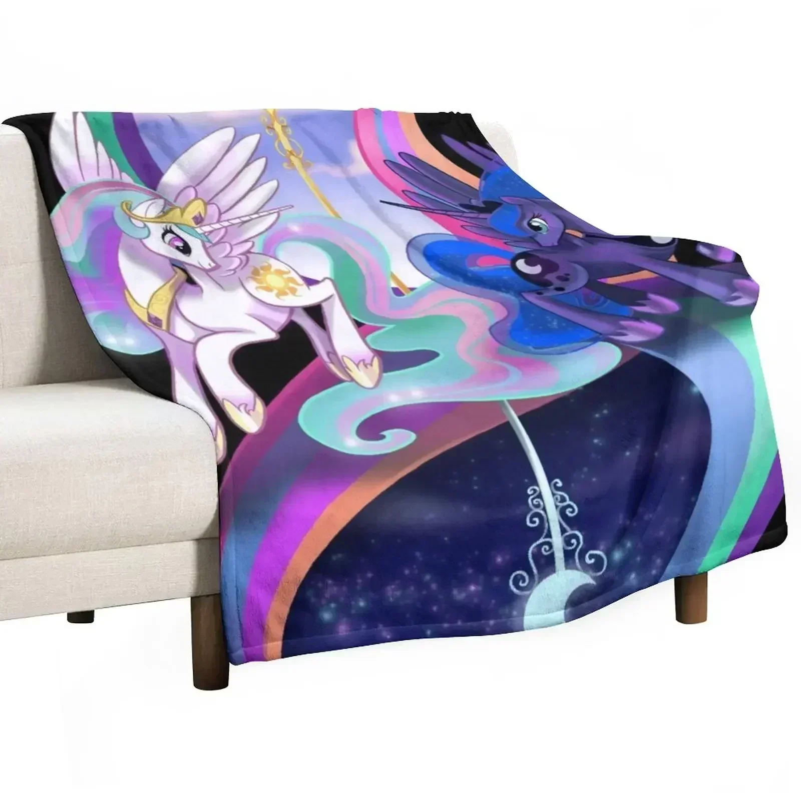 Солнце и Луна Сестры- MLP Пледы Постельное белье Диван