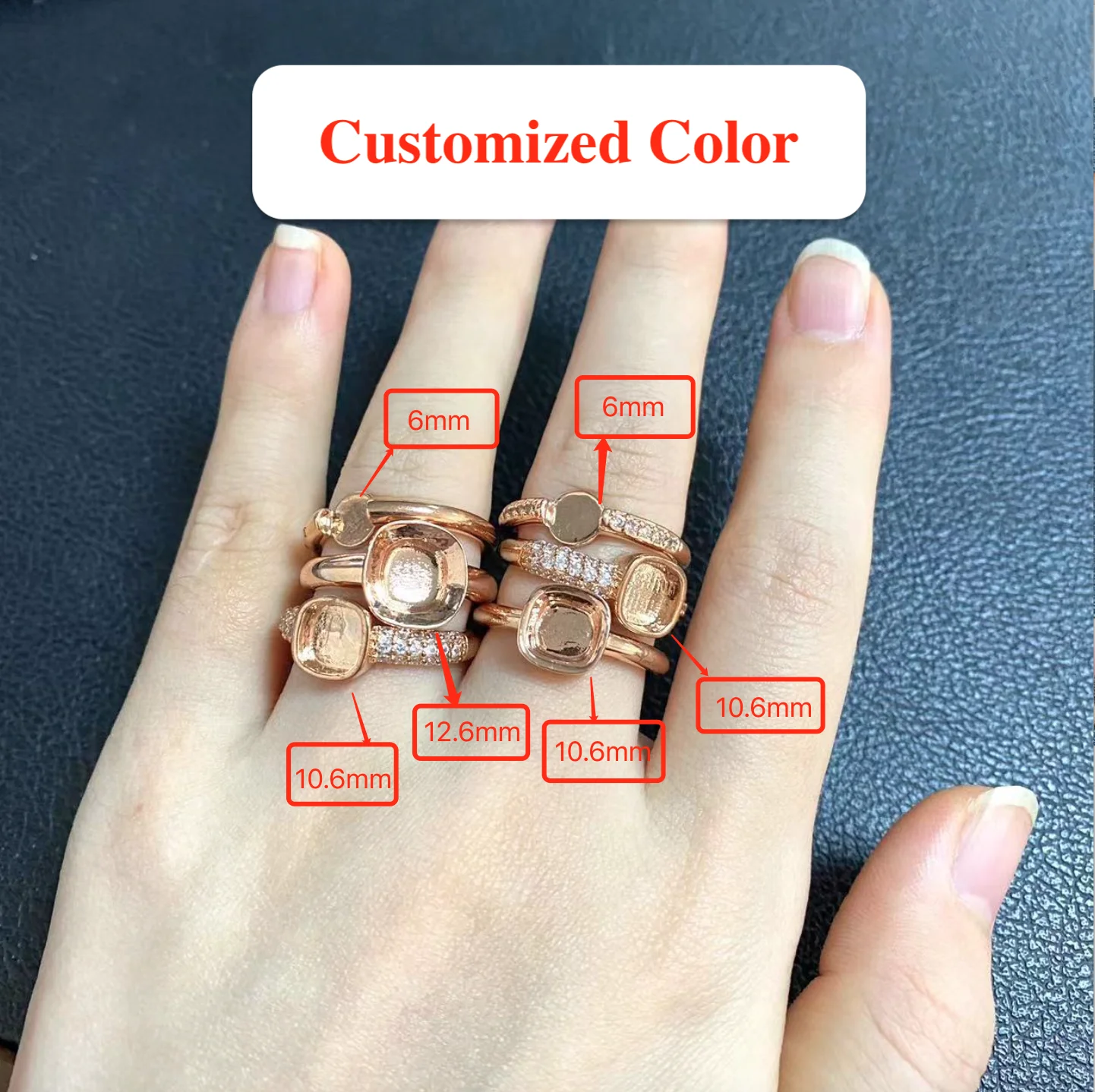 6 шт./компл. классический набор колец Нудо штабелирование разные цвета