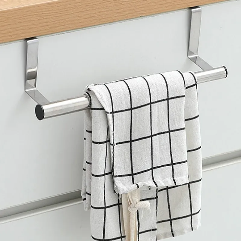 

Towel Racks Kitchen Cabinet Door Towel Rack Bar Hanging Holder Bathroom Shelf Rack Home Organizer wall shelf Towel Racks