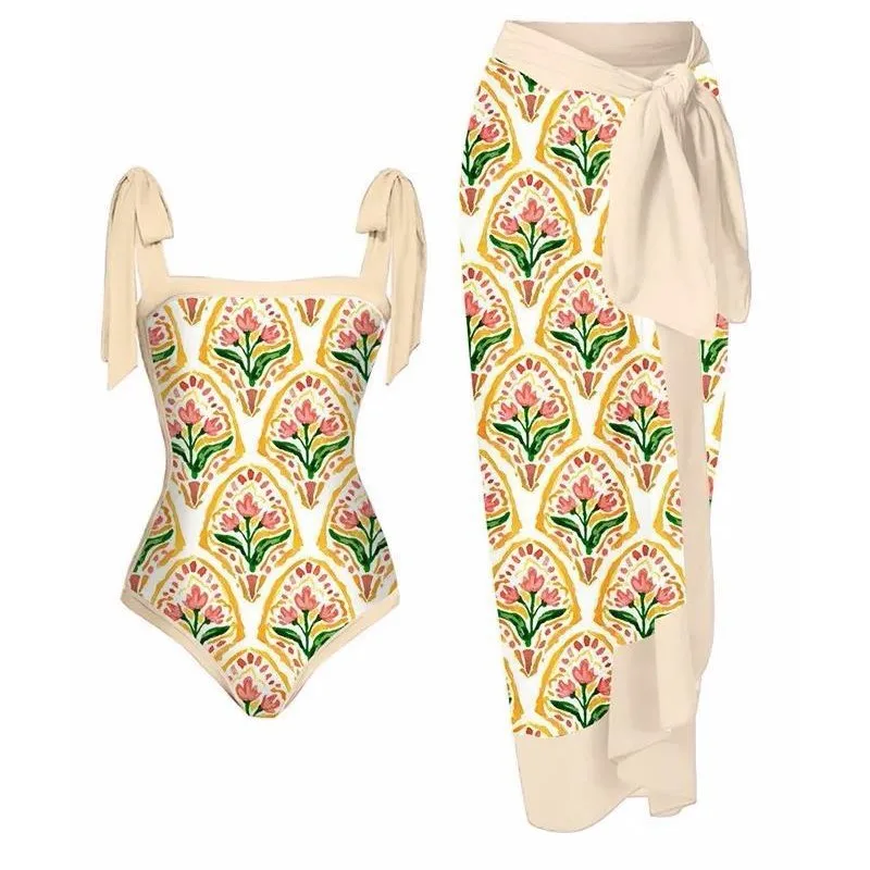 

Vintage Women Swimwear One Piece Swimsuit Luxury Bikini Backless Beach Dress Designer Bathing Suit Summer Surf Wear Beachwear