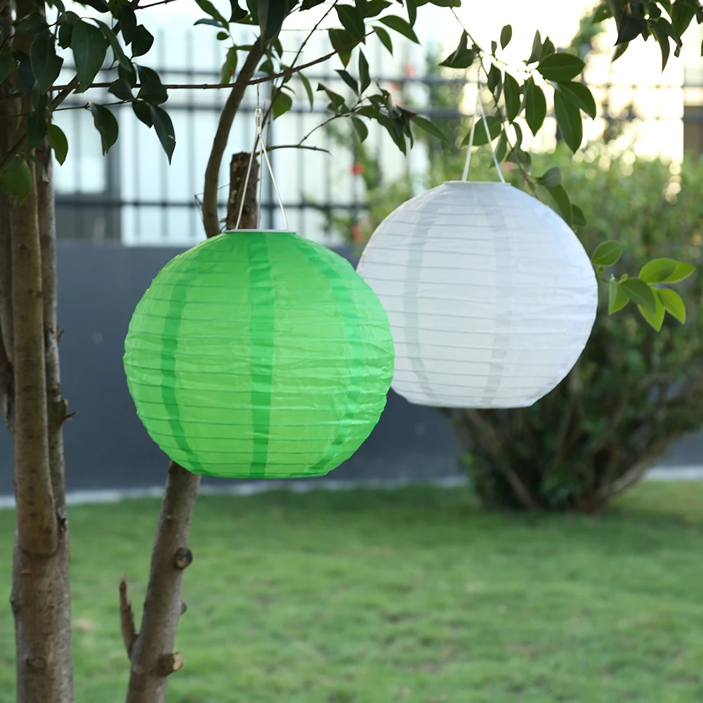 

LED Solar Round Lantern Waterproof Nylon Warm Light Hanging Ornament New Year Holiday Supplies Art Decoration